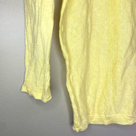 Babaton | Aritzia Yellow 100% Linen Relaxed-Fit  Long Sleeve Top Size XS - Picture 2 of 5